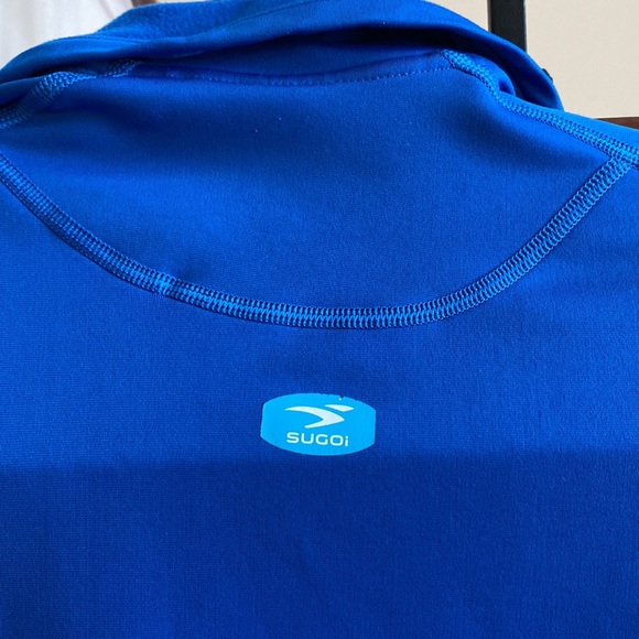 Sugoi 🔥 Blue Quarter Zip Up Fleece Lined Shirt Sz S - Picture 6 of 9